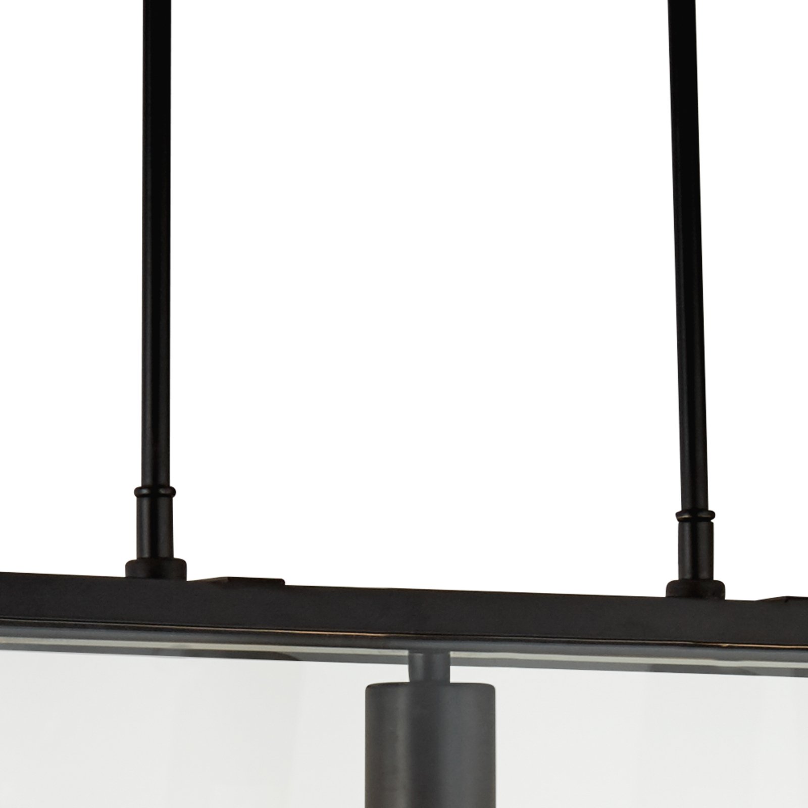 Suspension Voyager, 3 lampes, noir, verre, 65 cm, E27