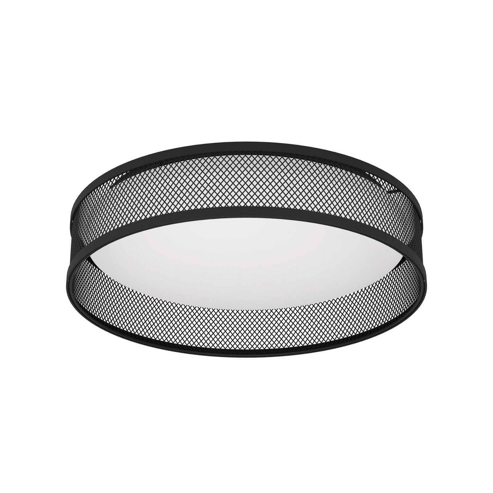 Luppineria plafonieră LED plasă de oțel negru