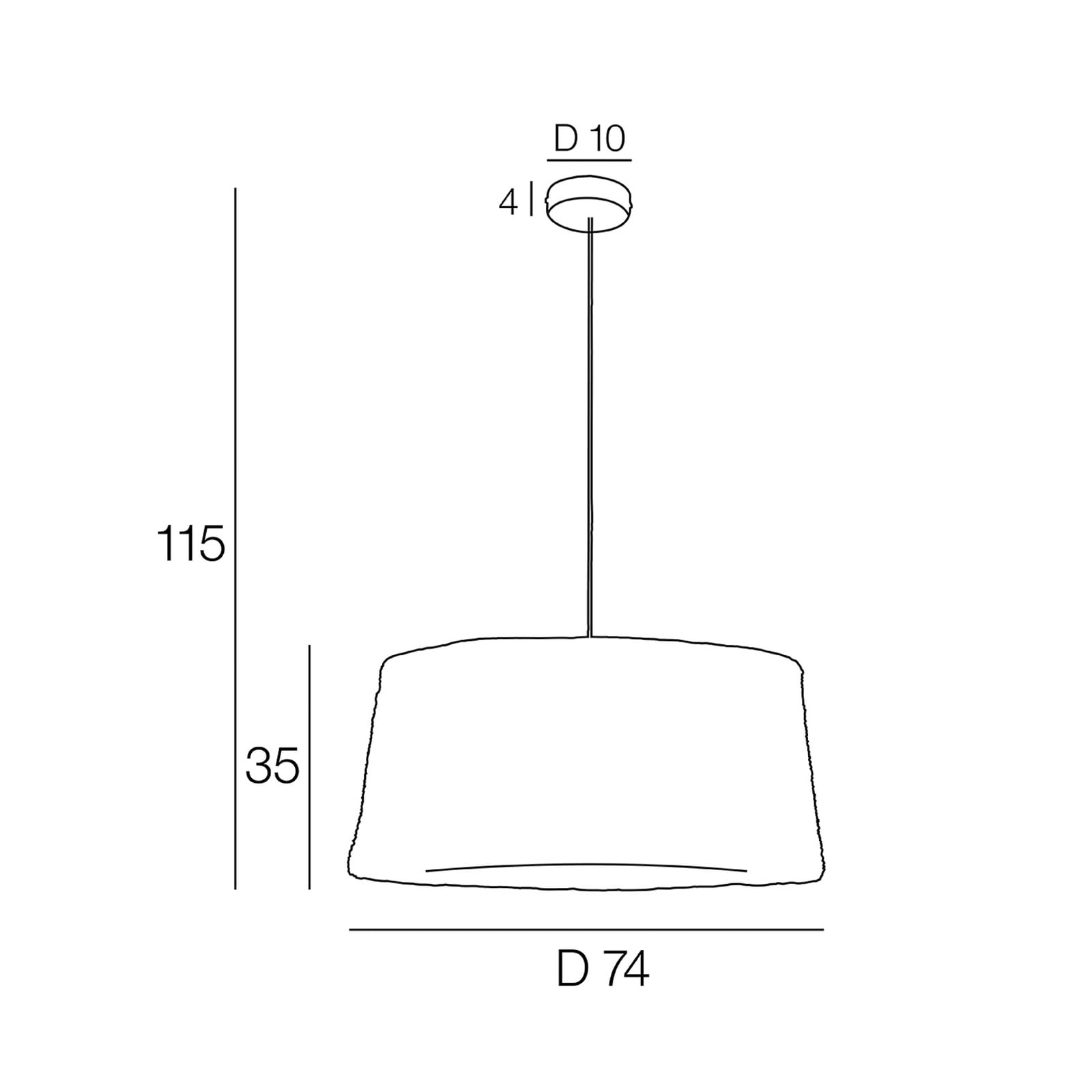 Lampada a sospensione Nude, colore naturale, Ø 74 cm, carta - COREP SAS