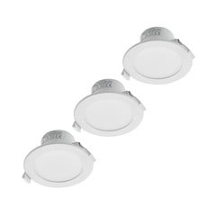 Prios LED uppoasennusvalaisin Rida, 3 kpl, valkoinen, 12 cm, CCT, IP44