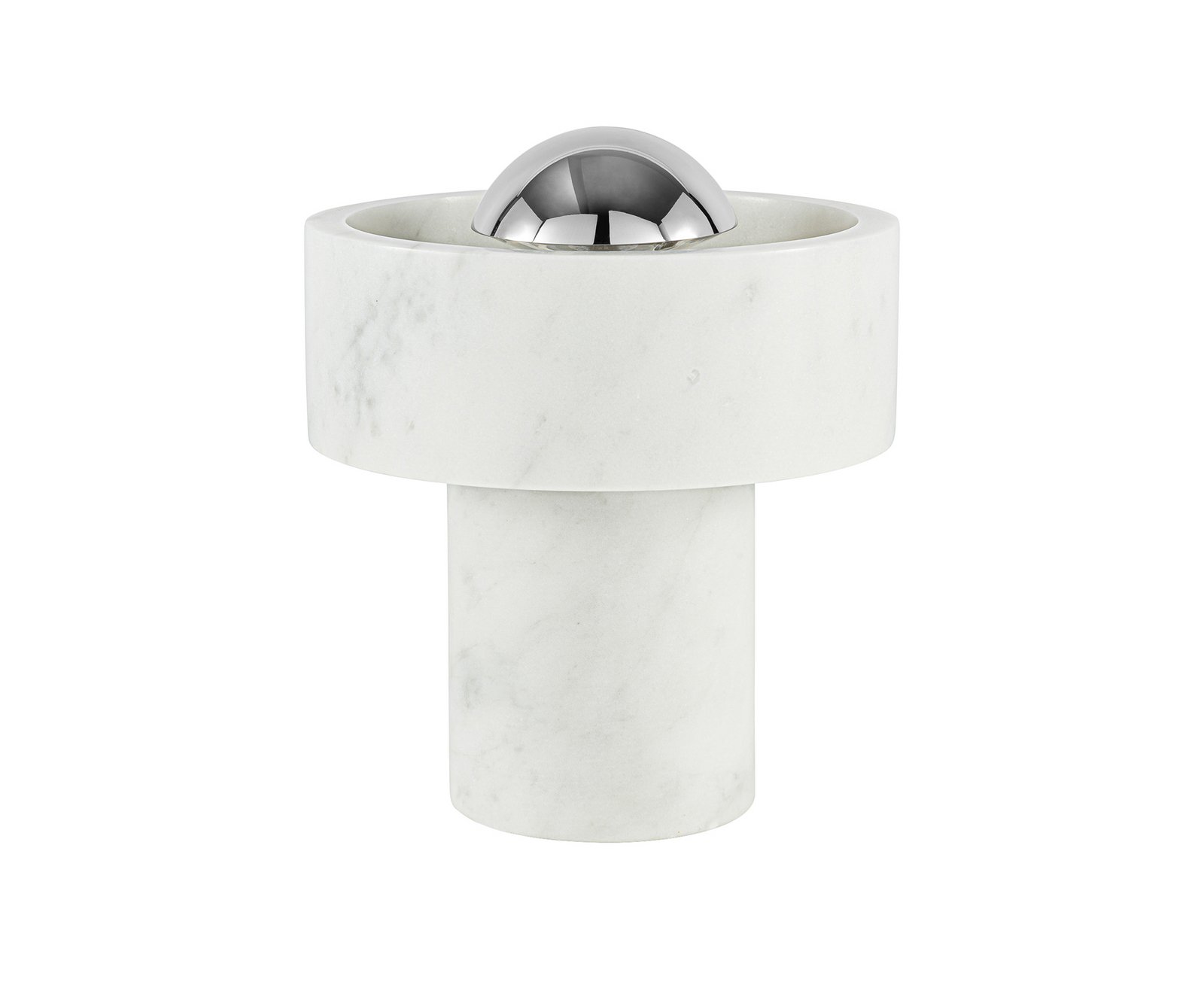 Tom Dixon LED-akuga laualamp Stone, hõbedane, 19 cm