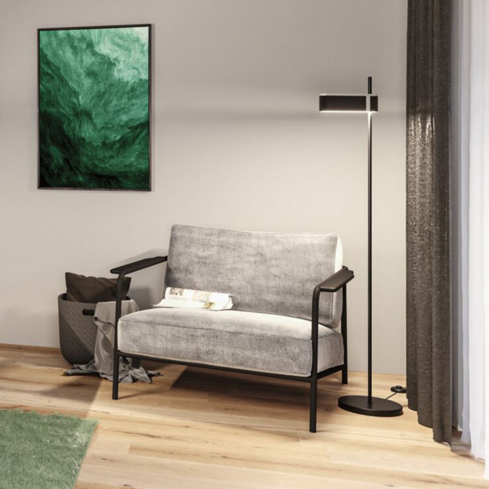 Paulmann Smart LED-gulvlampe Jagun, antrasitt, 151 cm filt
