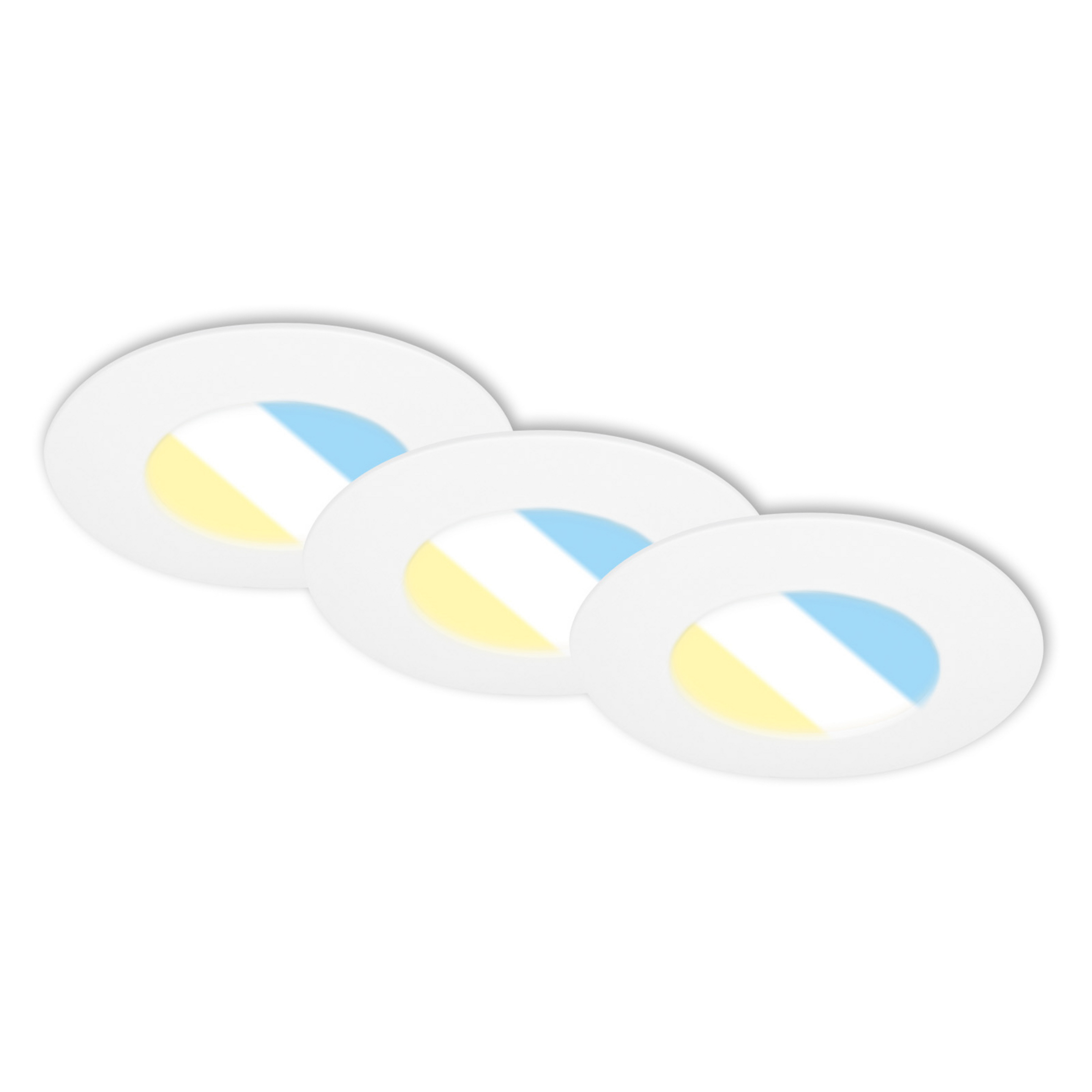 Faretto LED da incasso 7598 set 3x CTS bianco