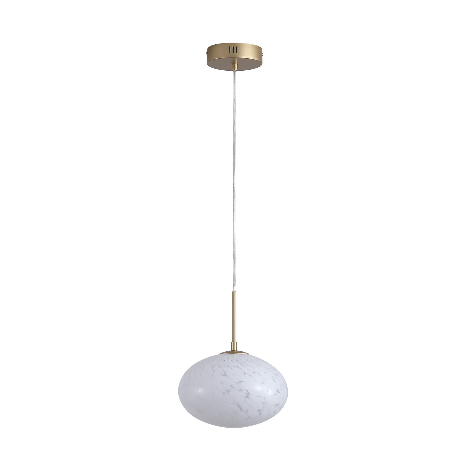 LED-Hängelampe Confetti, Ø 25 cm, goldfarben/weiß, Glas