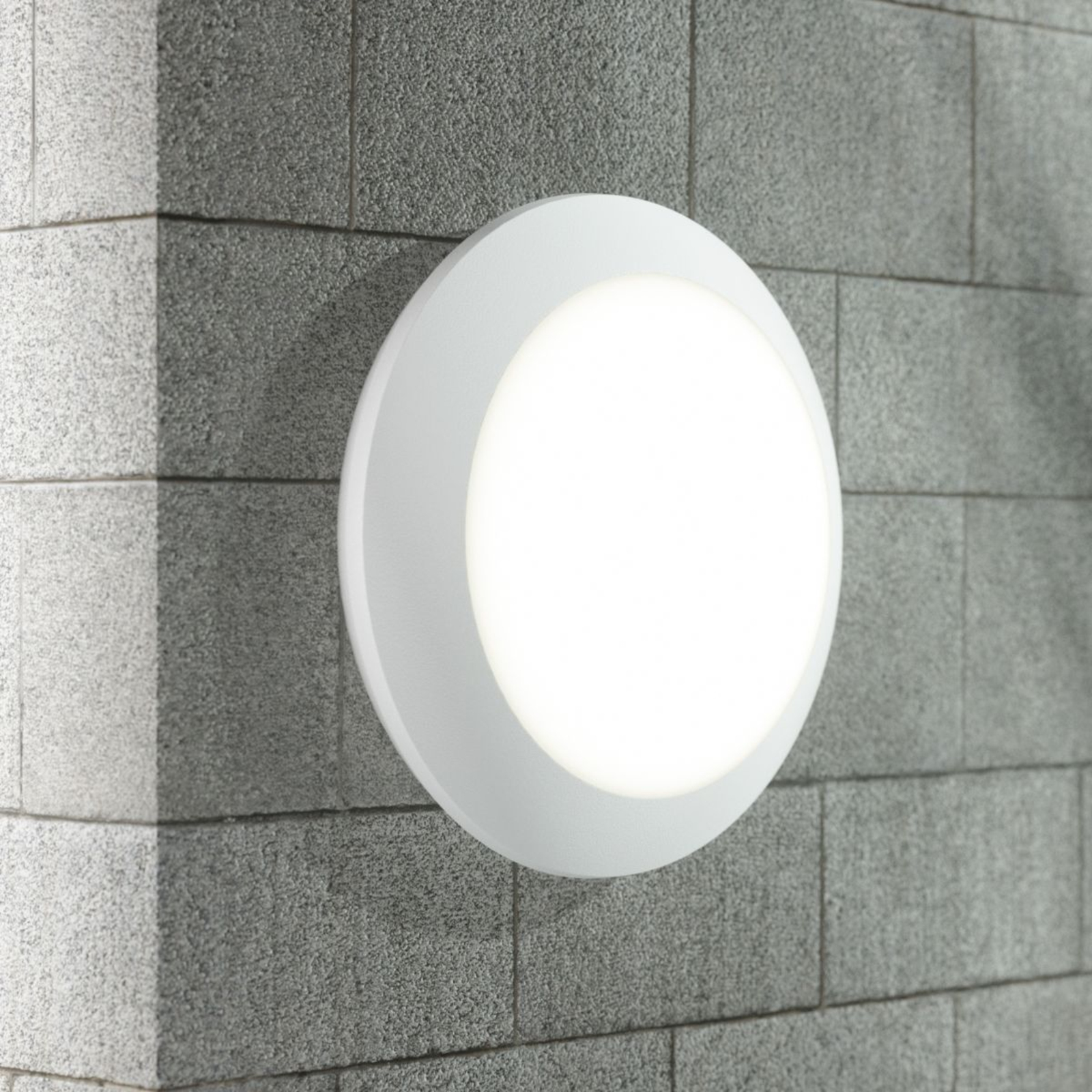 LED-utomhusvägglampa Berta Ø 27,5 cm vit 11W CCT