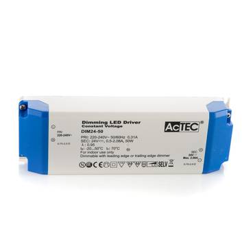 AcTEC transformador LED CV 24V, 50W, atenuable
