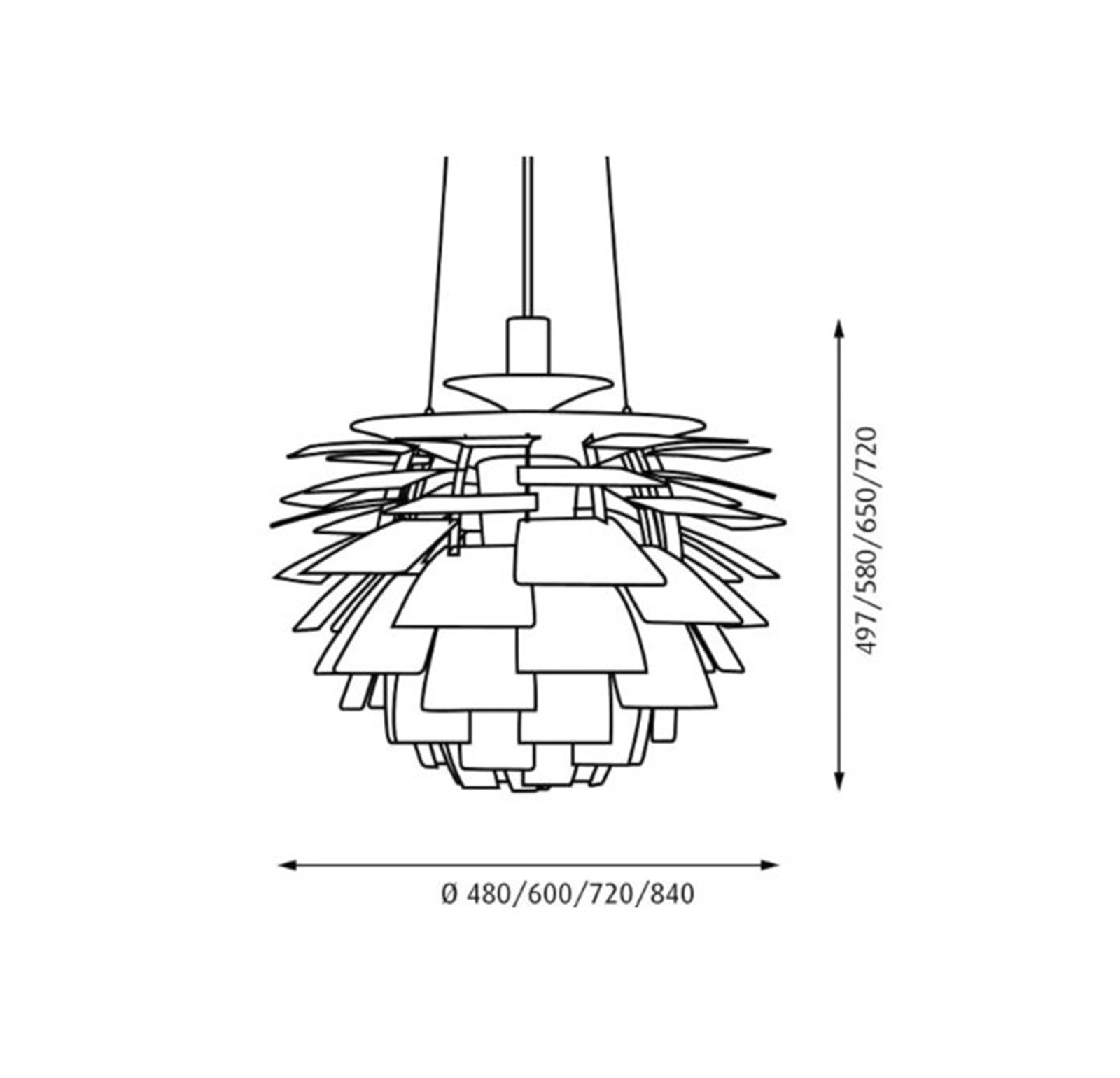 PH Artichoke Taklampa Ø720 White - Louis Poulsen