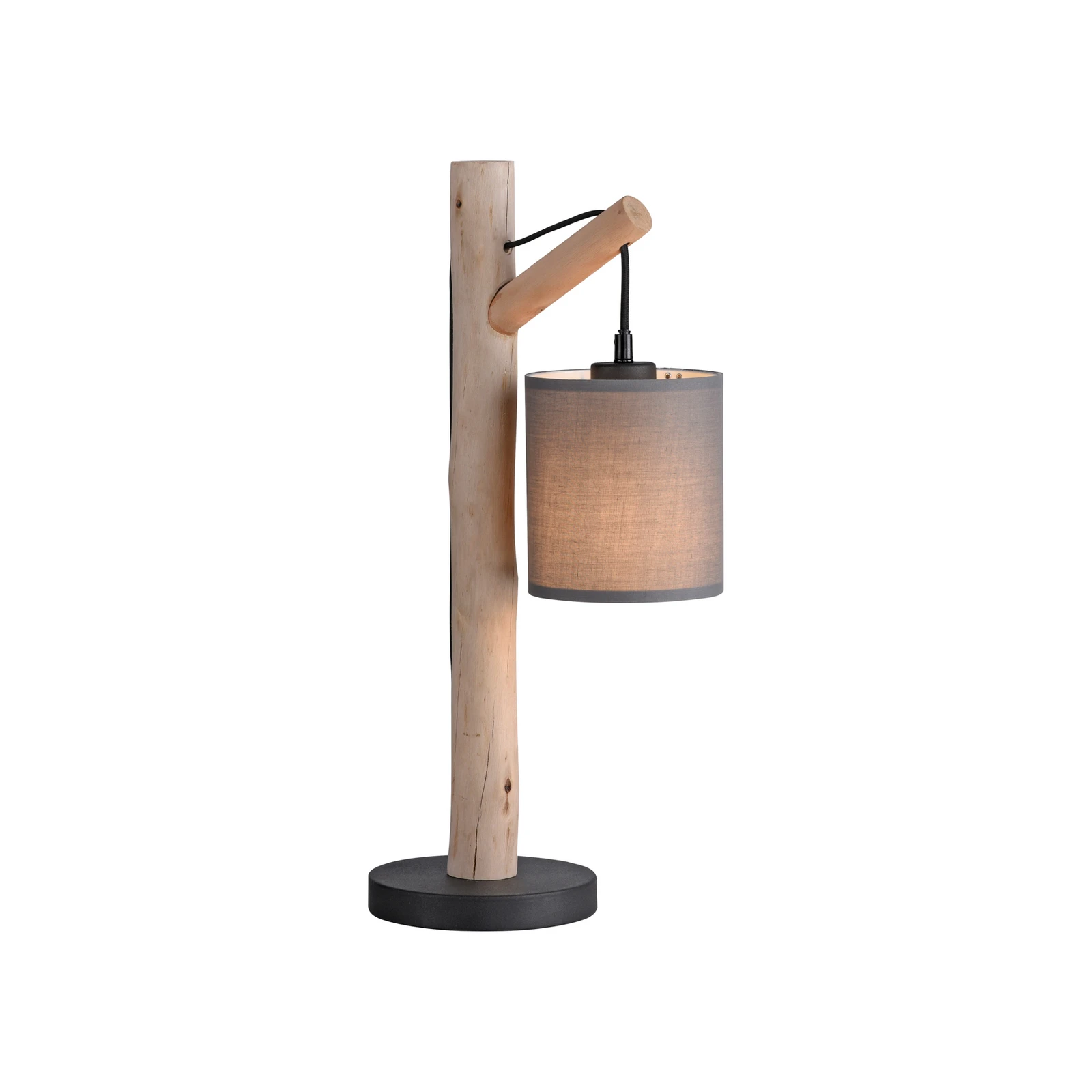 Zelená stolní lampa Tribu, papír, dřevo, výška 53 cm