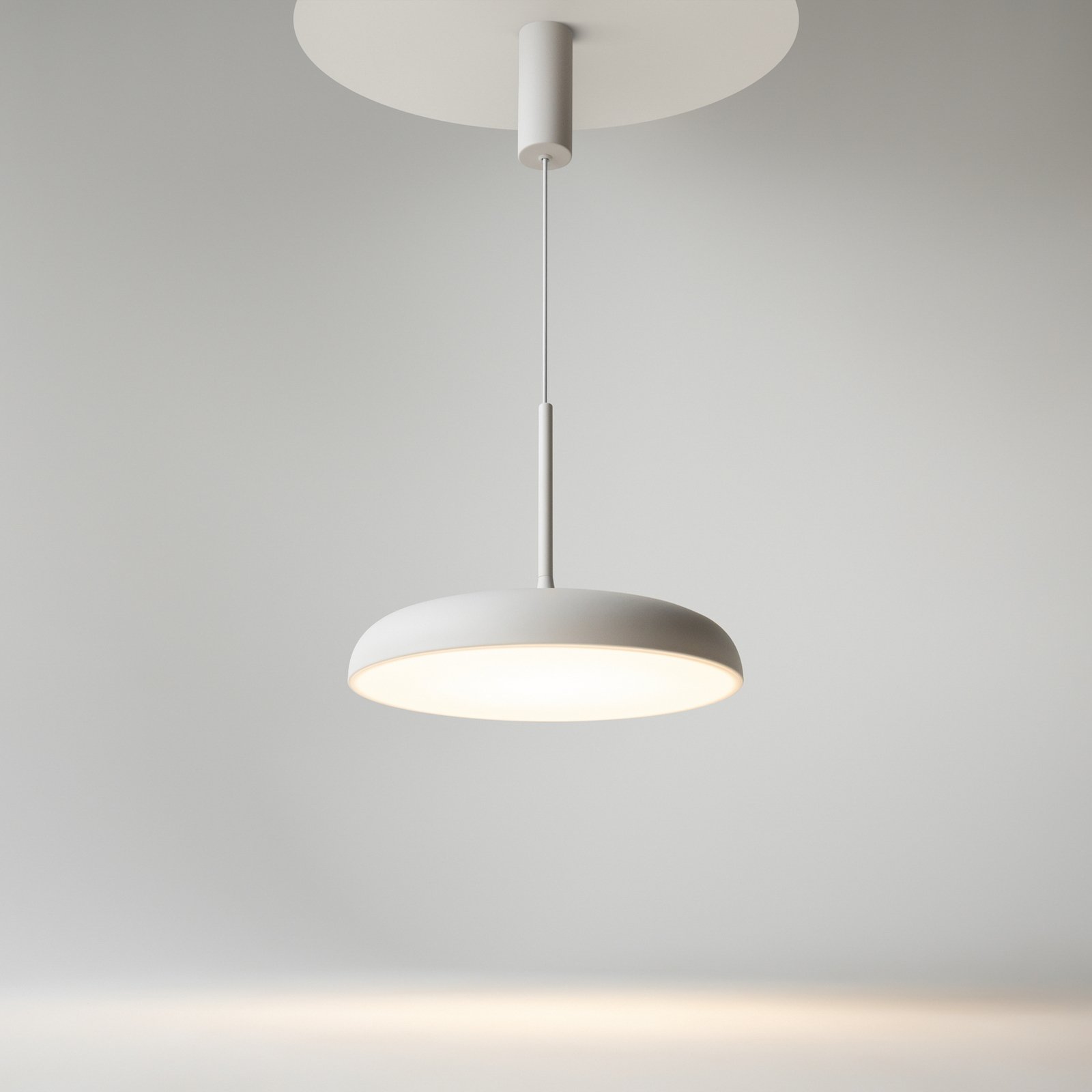 Maytoni Lampă suspendată LED Gerhard, Ø 40 cm, alb, metal