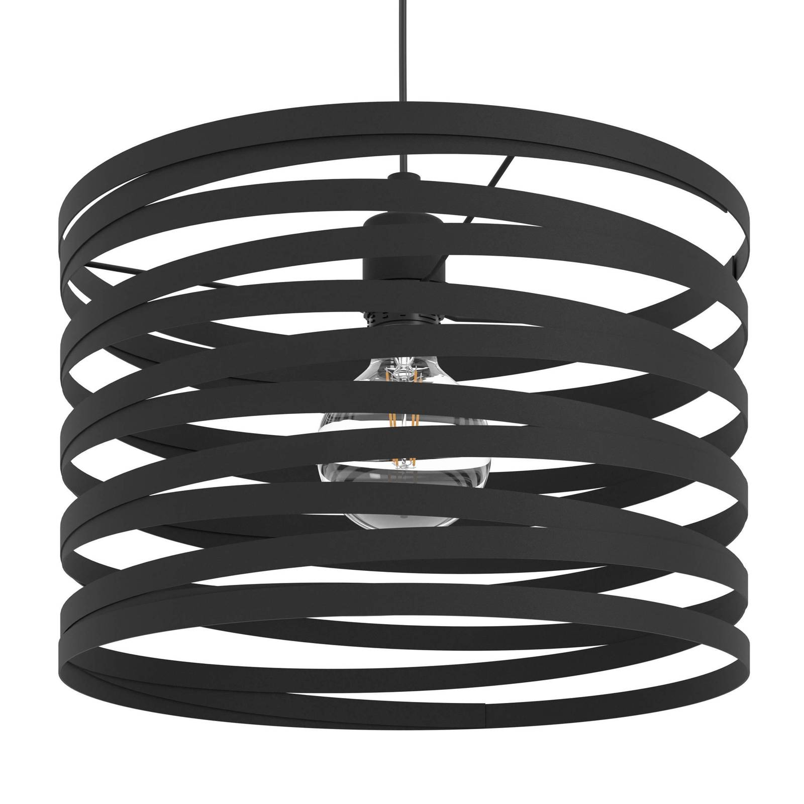 Lampa wisząca Cremella, Ø 37 cm, czarna, stalowa