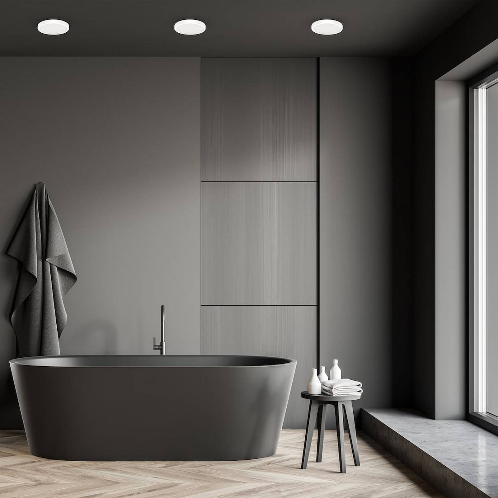 LED-Deckenleuchte Vera, weiß, Kunststoff, Ø 22 cm, IP65 günstig online kaufen