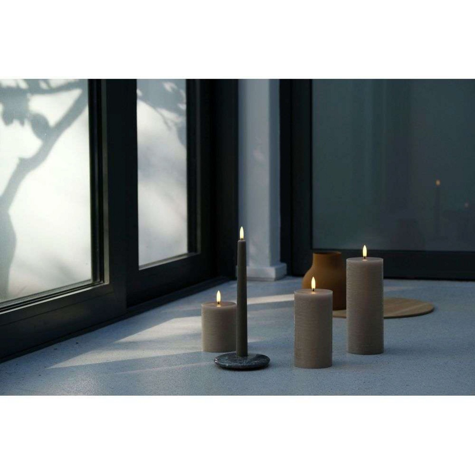 Pillar Candle LED 7,8 x 10,1 cm Rustic Sandstone - Uyuni Lighting