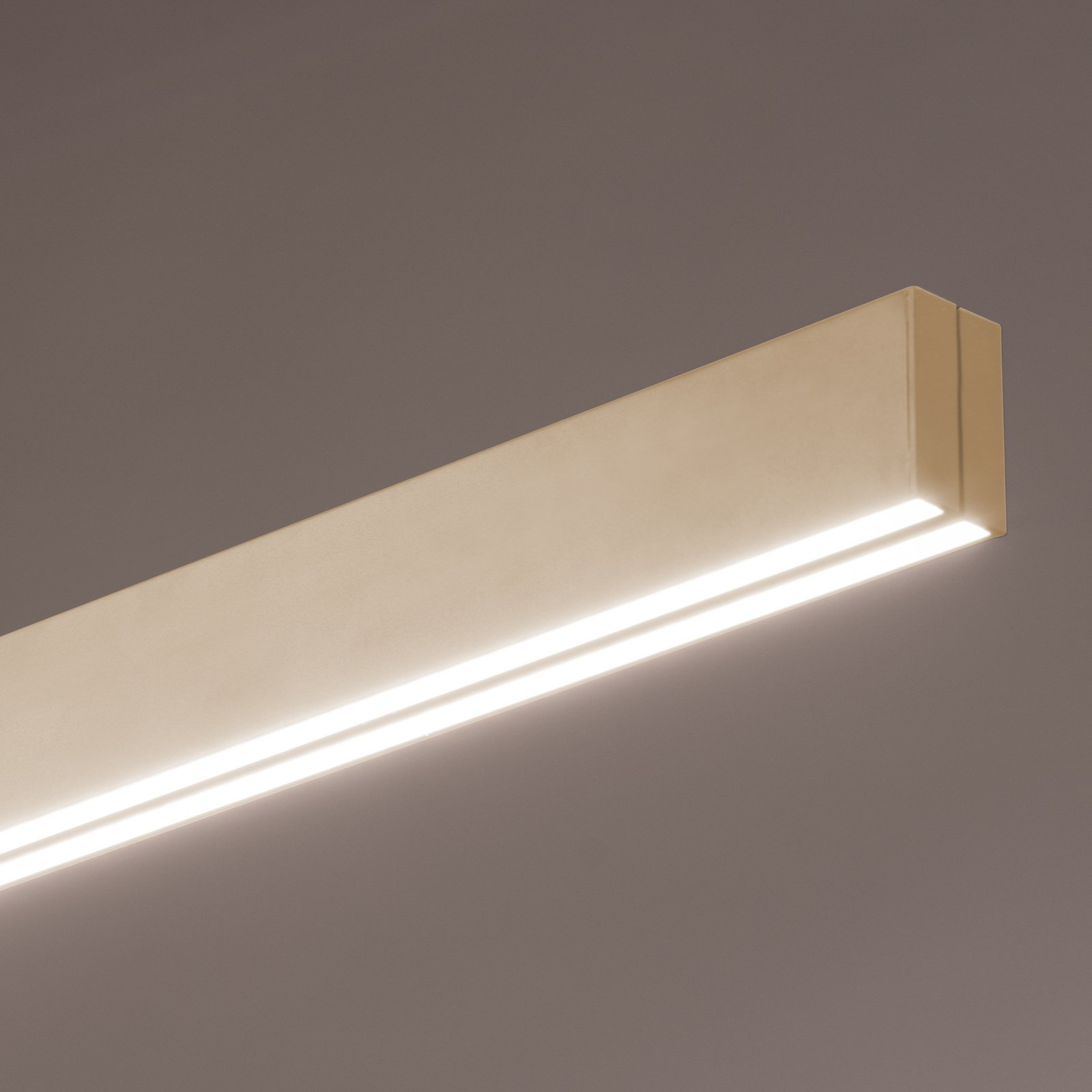 Żyrandol LED Vayana, długość 114 cm, kolor piaskowy, metal, CCT
