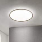 LED ceiling lamp Kant, Ø 80 cm, khaki, CCT, metal/plastic