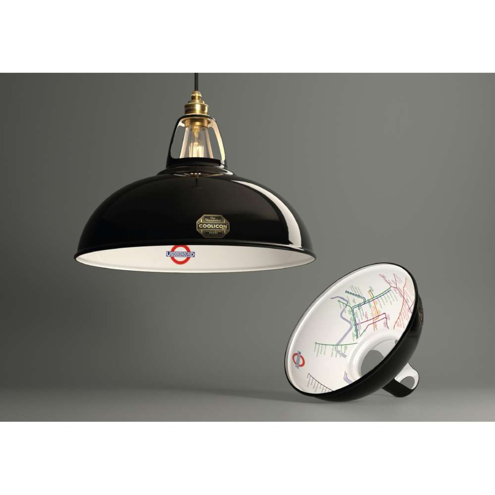 Large 1933 Design Závěsná Lampa Northern Line Black - Coolicon