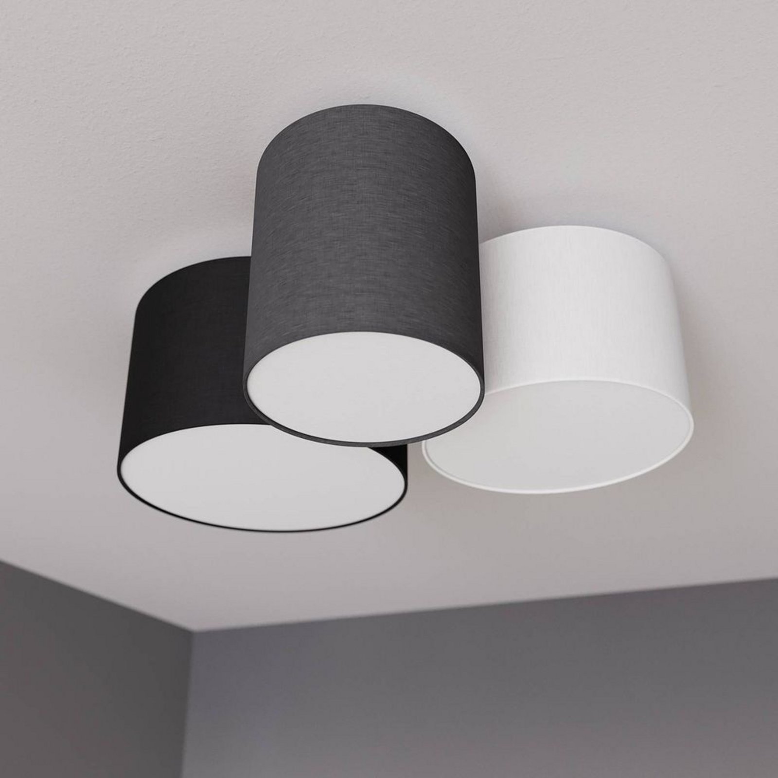 Laurenz 3 Stropné Lampa Grey/White/Brown - Lindby