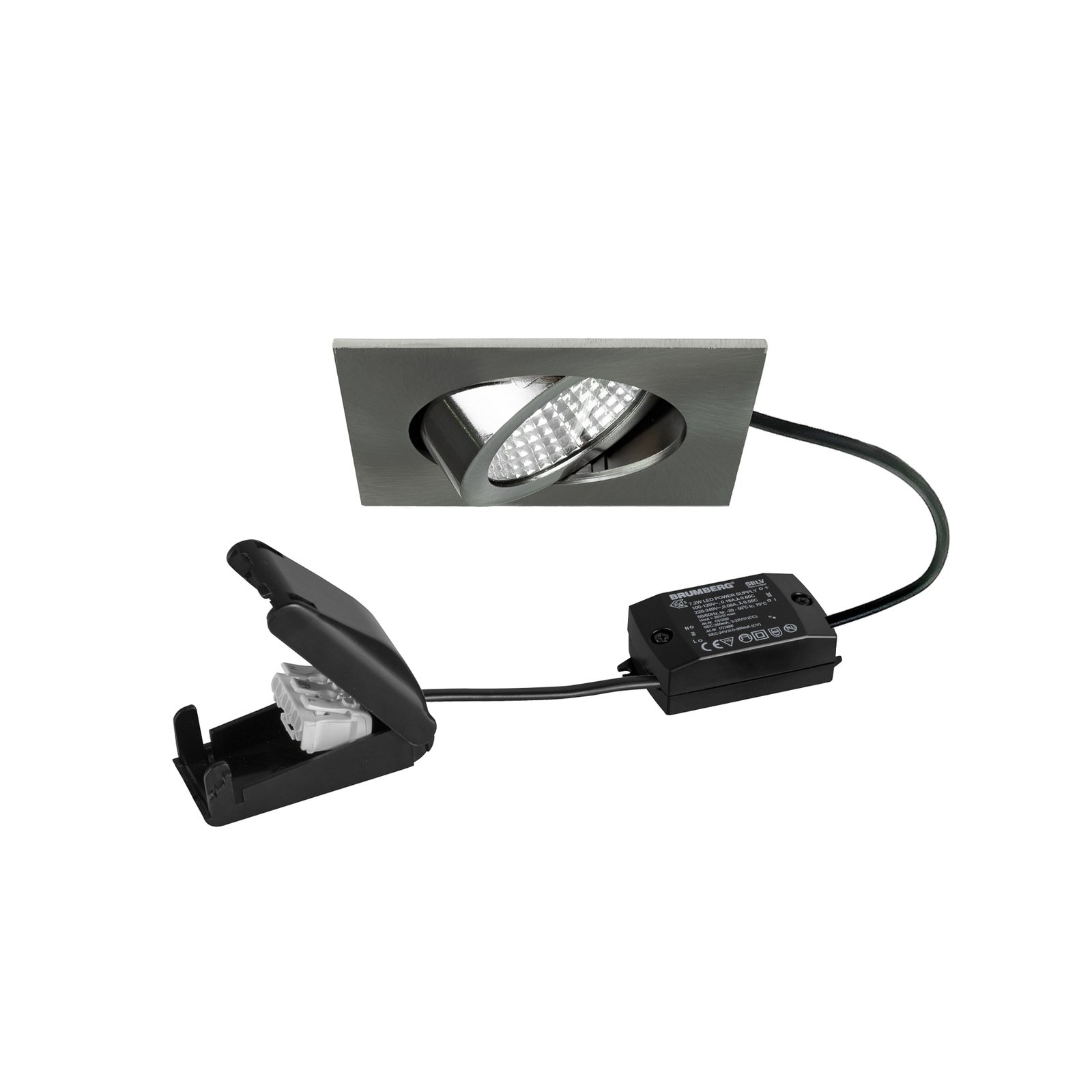 BRUMBERG BB05 LED recessed spotlight on/off connection box matt nickel