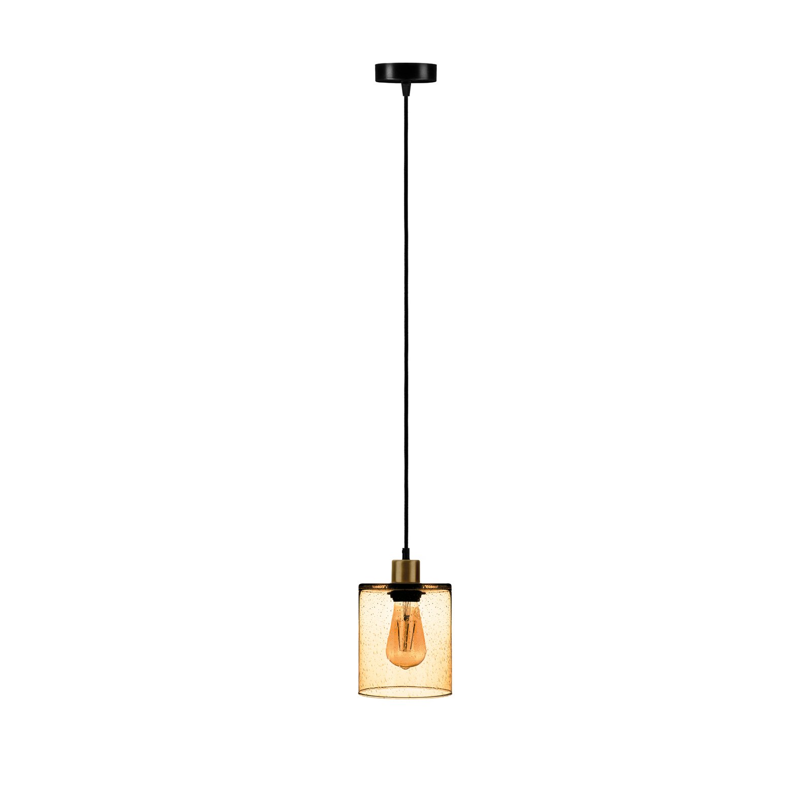 Soda hanging light with yellow glass shade Ø 15cm