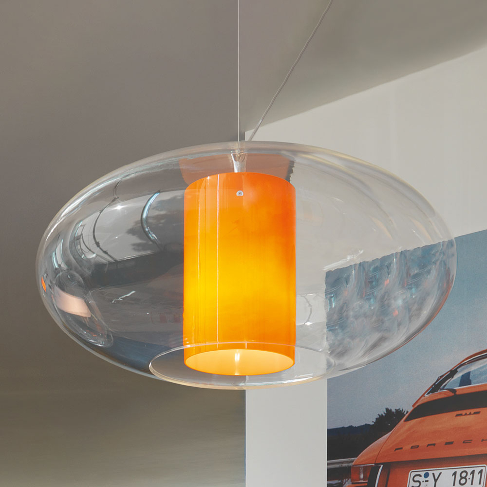 Modo Luce Ellisse Hängelampe Kunststoff orange