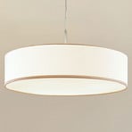 Lindby Hängeleuchte Sebatin, Ø 50 cm, beige, Stoff, E27