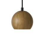 Lampă suspendată FRANDSEN Ball, stejar, Ø 12 cm, lemn