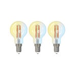 LUUMR Smart teardrop LED bulb set of 3 E14 4.2W CCT clear Tuya