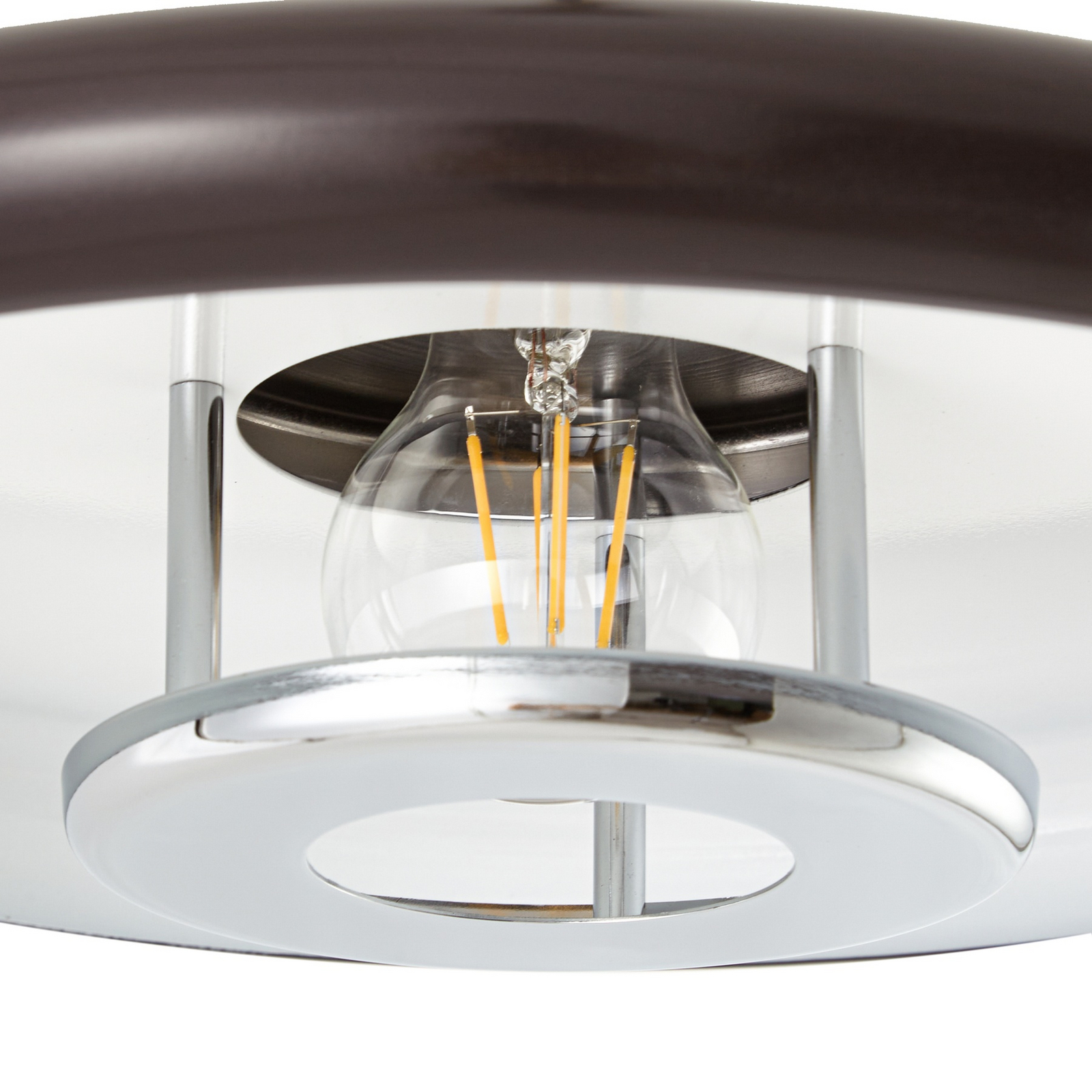 Suspension Lindby Branford, style rétro, Ø 35 cm, marron, métal Suspension Lindby Branford, style rétro, Ø 35 cm, marron, métal