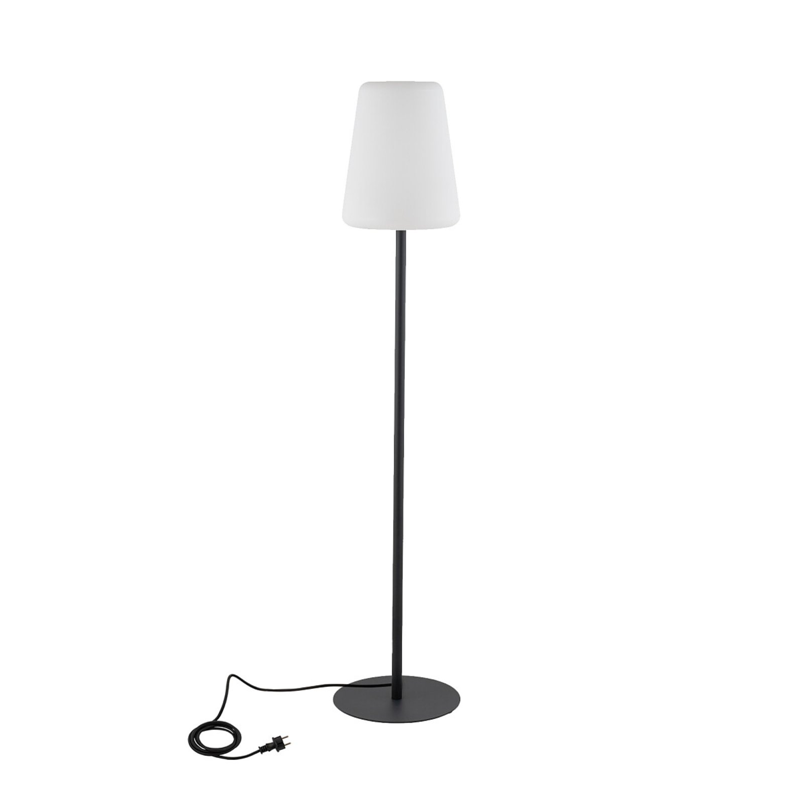 Terasová stojacia lampa, IP44, grafitová/biela, výška 148 cm