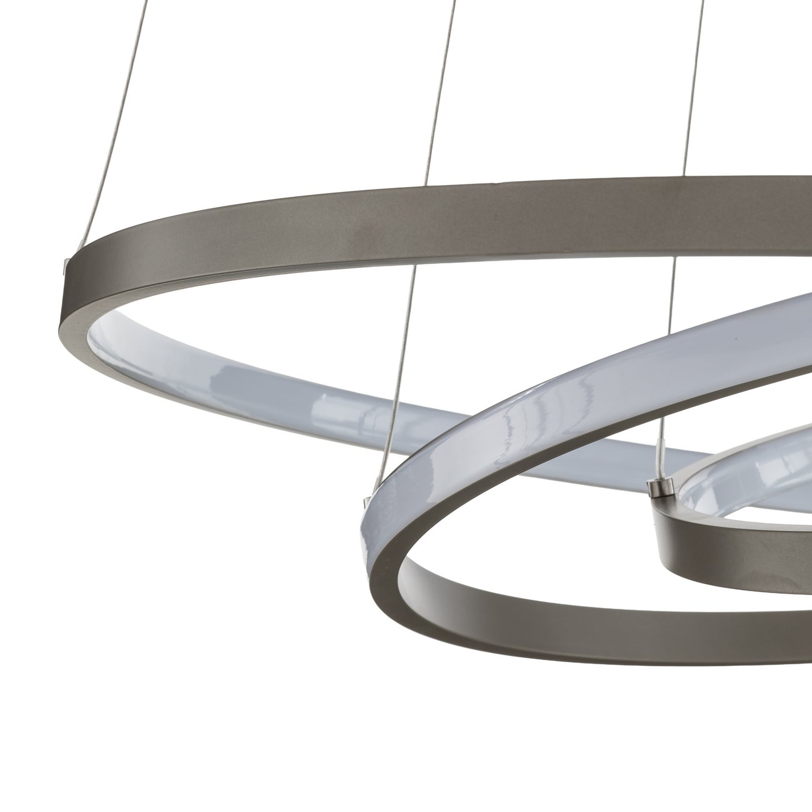 Lucande LED κρεμαστό φωτιστικό Ezana, νικέλιο, μέταλλο, Ø 80cm Lucande LED κρεμαστό φωτιστικό Ezana, νικέλιο, μέταλλο, Ø 80cm