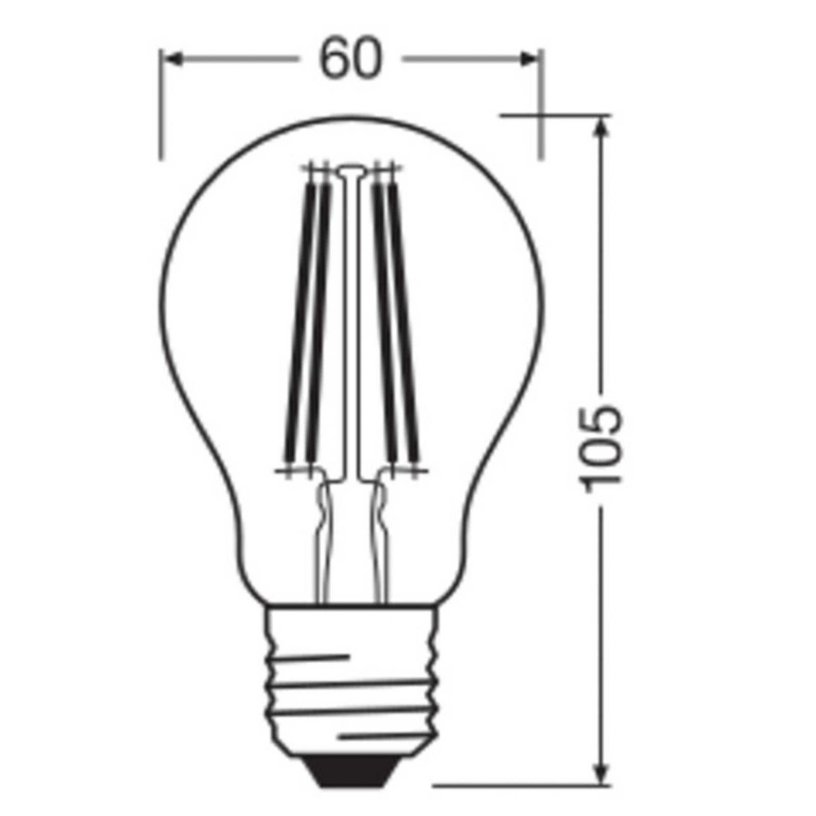 OSRAM LED-Leuchtmittel Tropfen E27 5,9 W Filament 2.700K dim günstig online kaufen