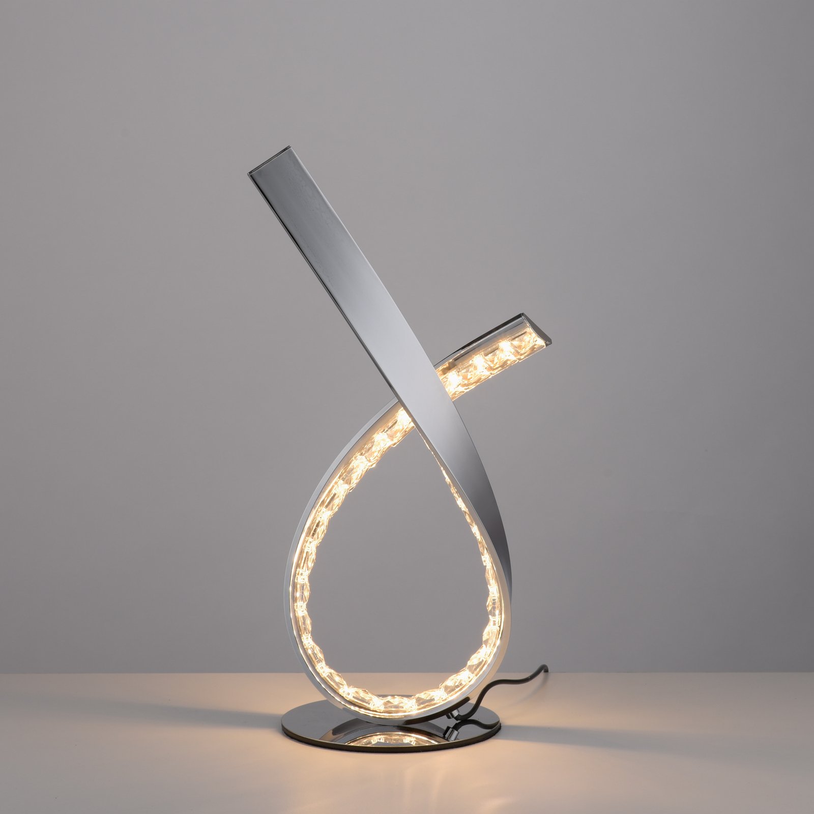 Brilla lampă de masă LED, dimabilă, crom