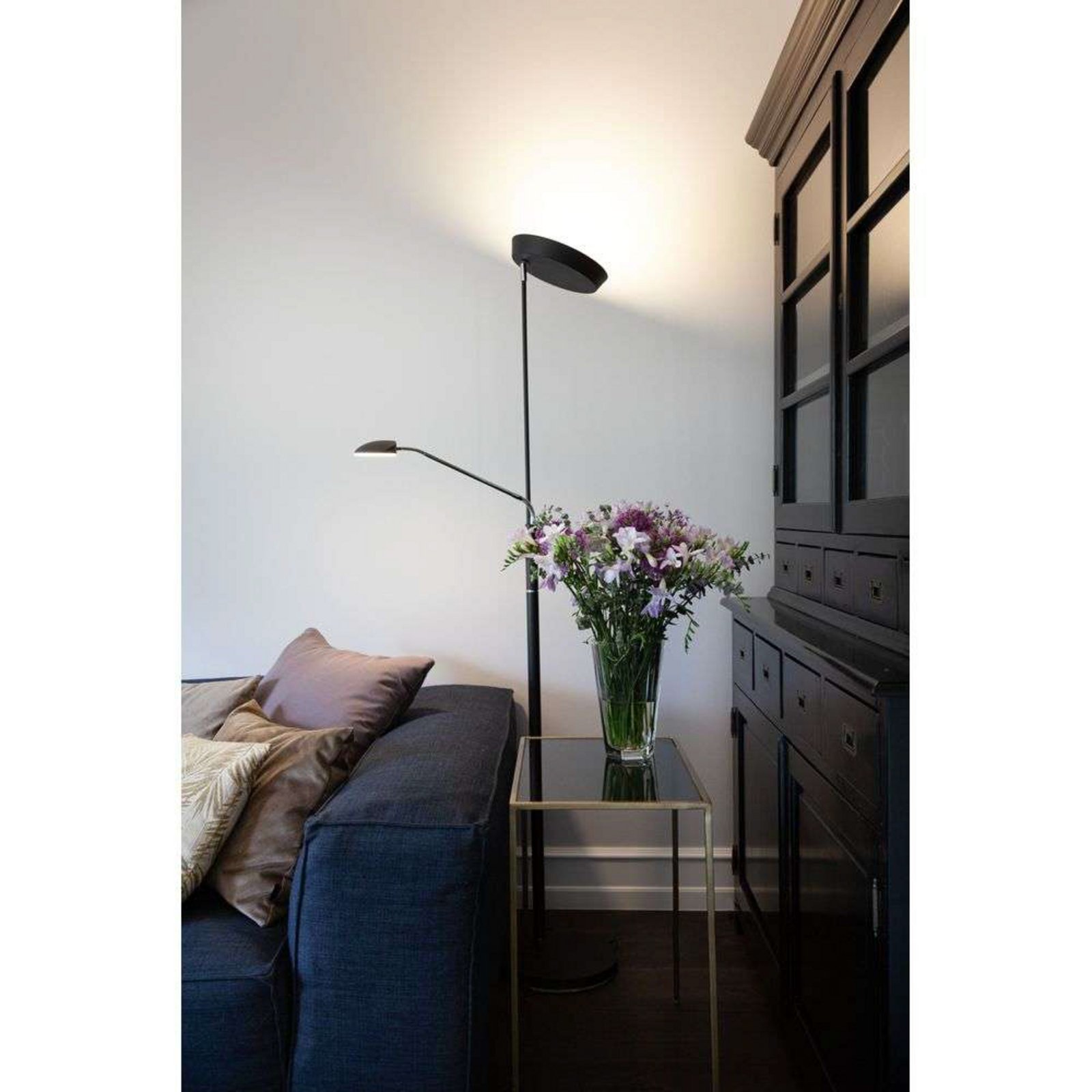 Vegas Uplight Candeeiro de Pé com Dimmer Black - Halo Design