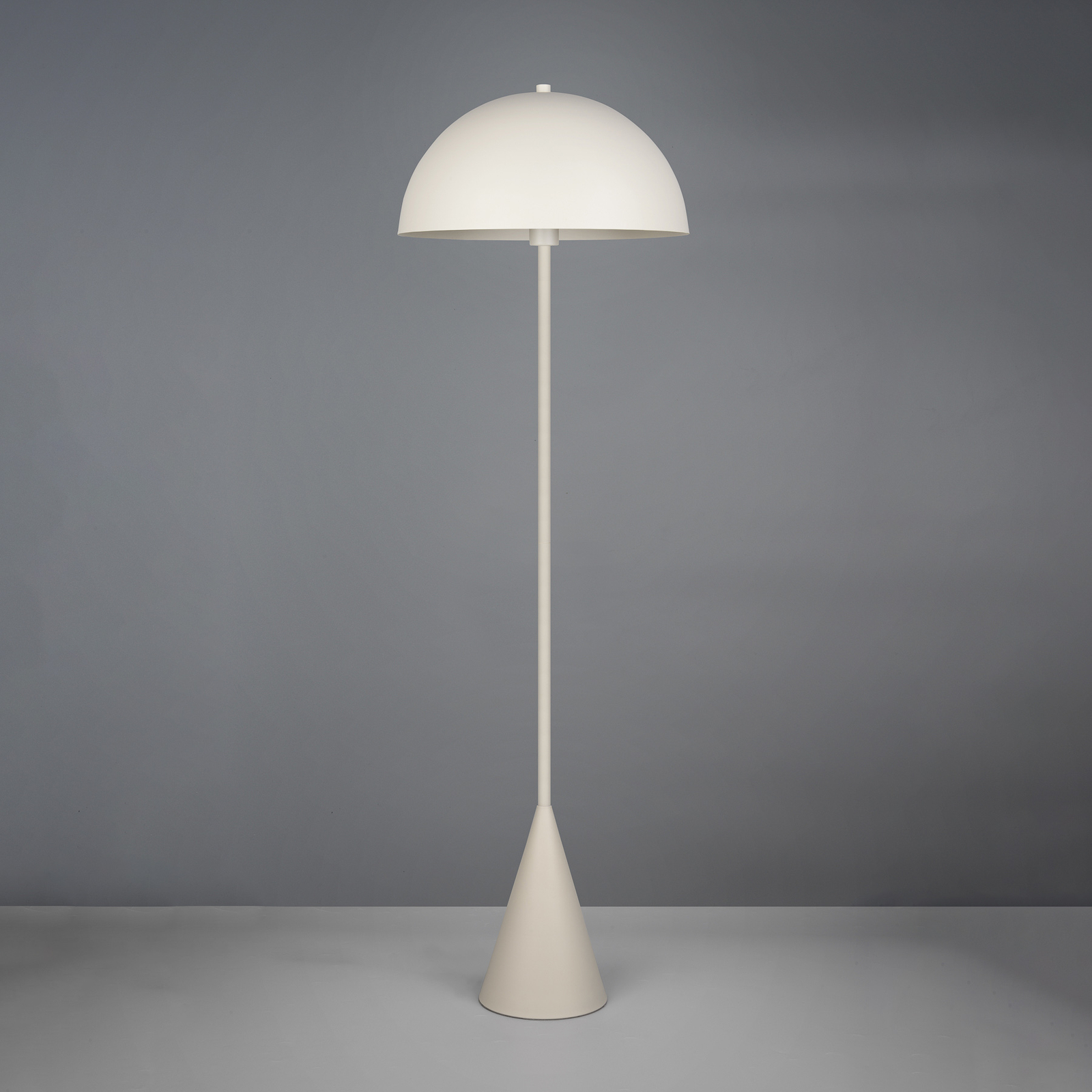 Alfie floor lamp, light grey matt, metal, E27