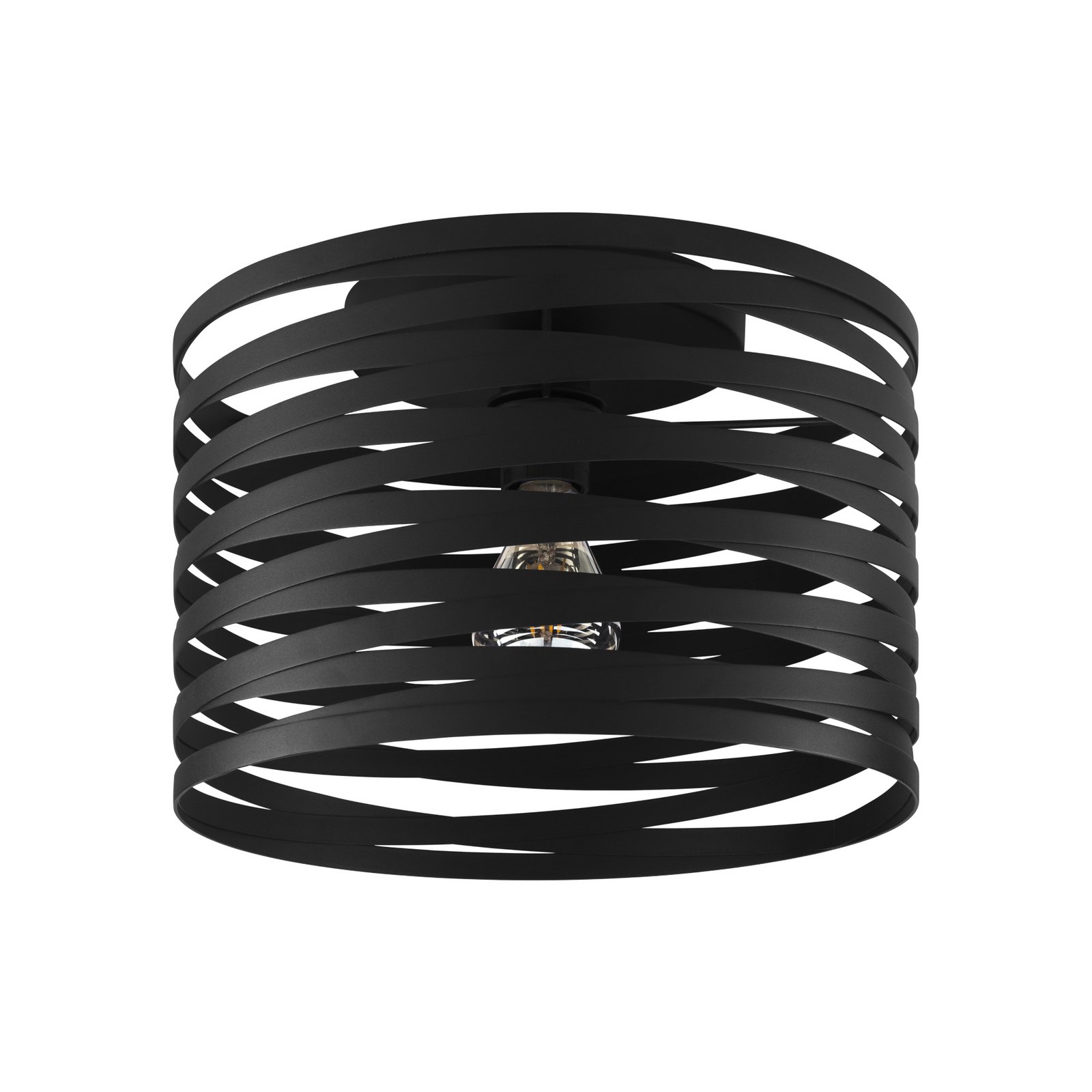Plafón Cremella, Ø 37 cm, negro, acero
