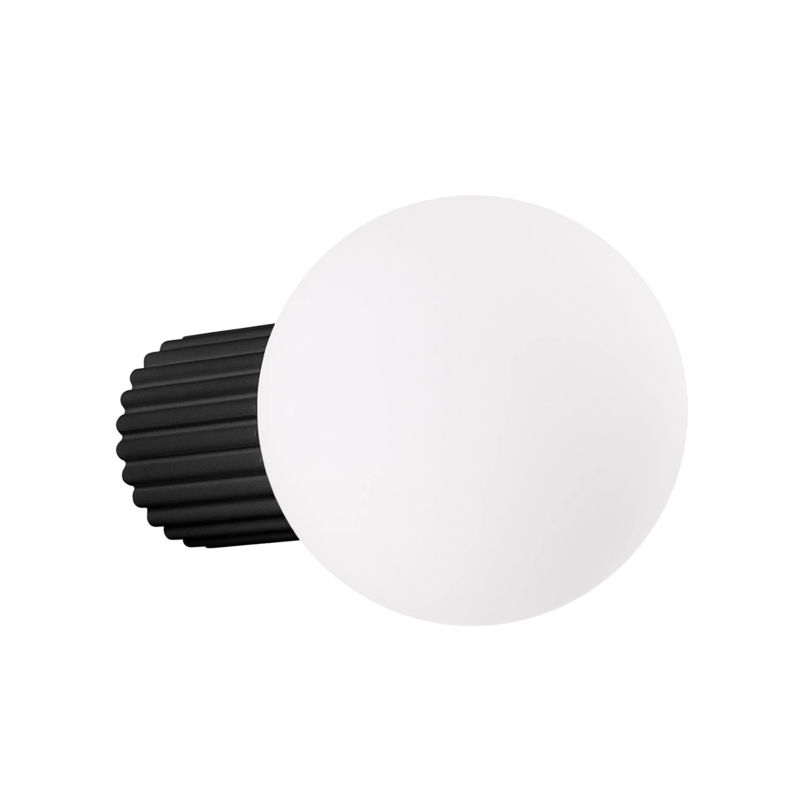 Applique murale ORBI, noir, verre/métal, Ø 12 cm, IP44, G9