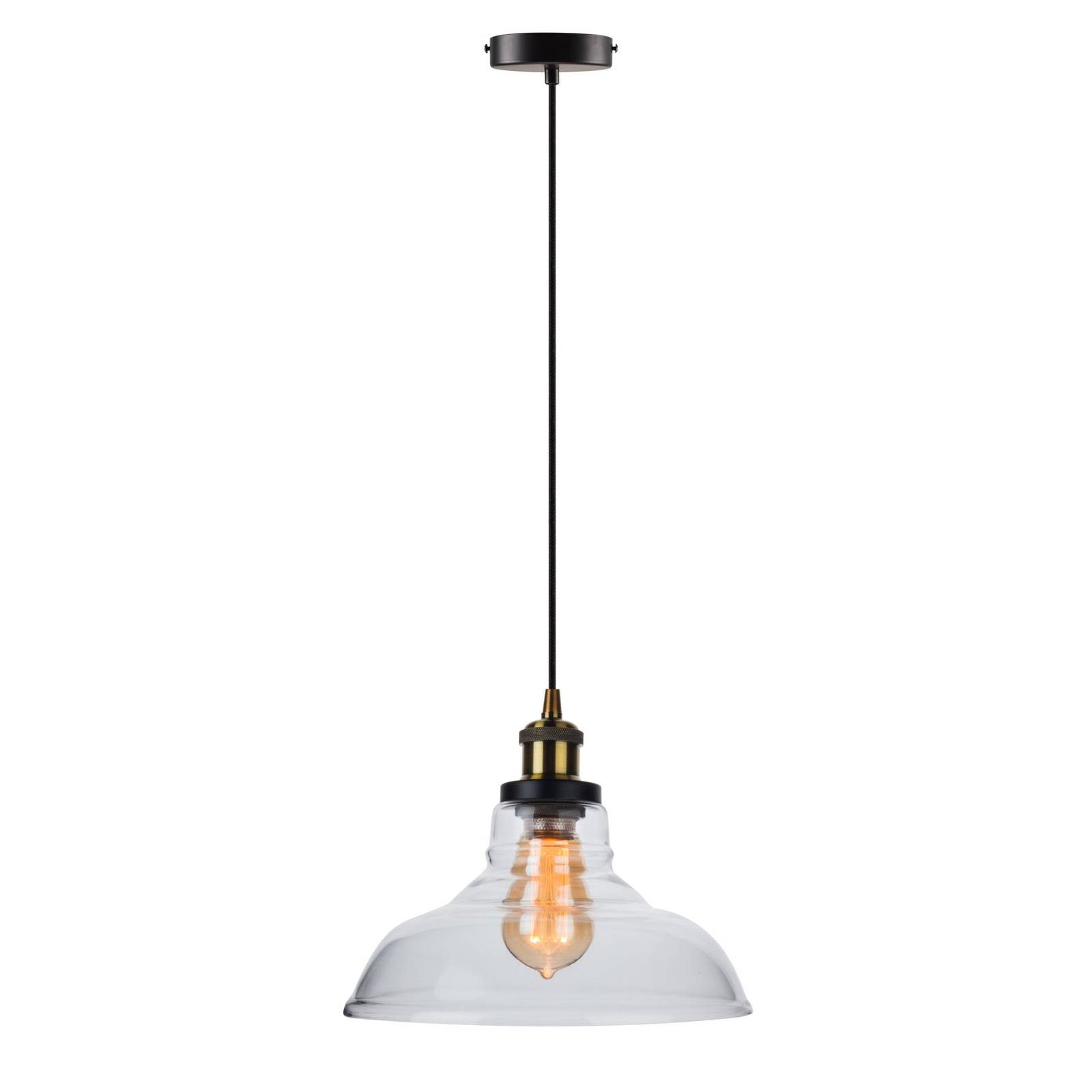 Sylvania Lámpara colgante de cristal - Lámpara colgante - Salón / Comedor - transparente, negro, latón - Vidrio