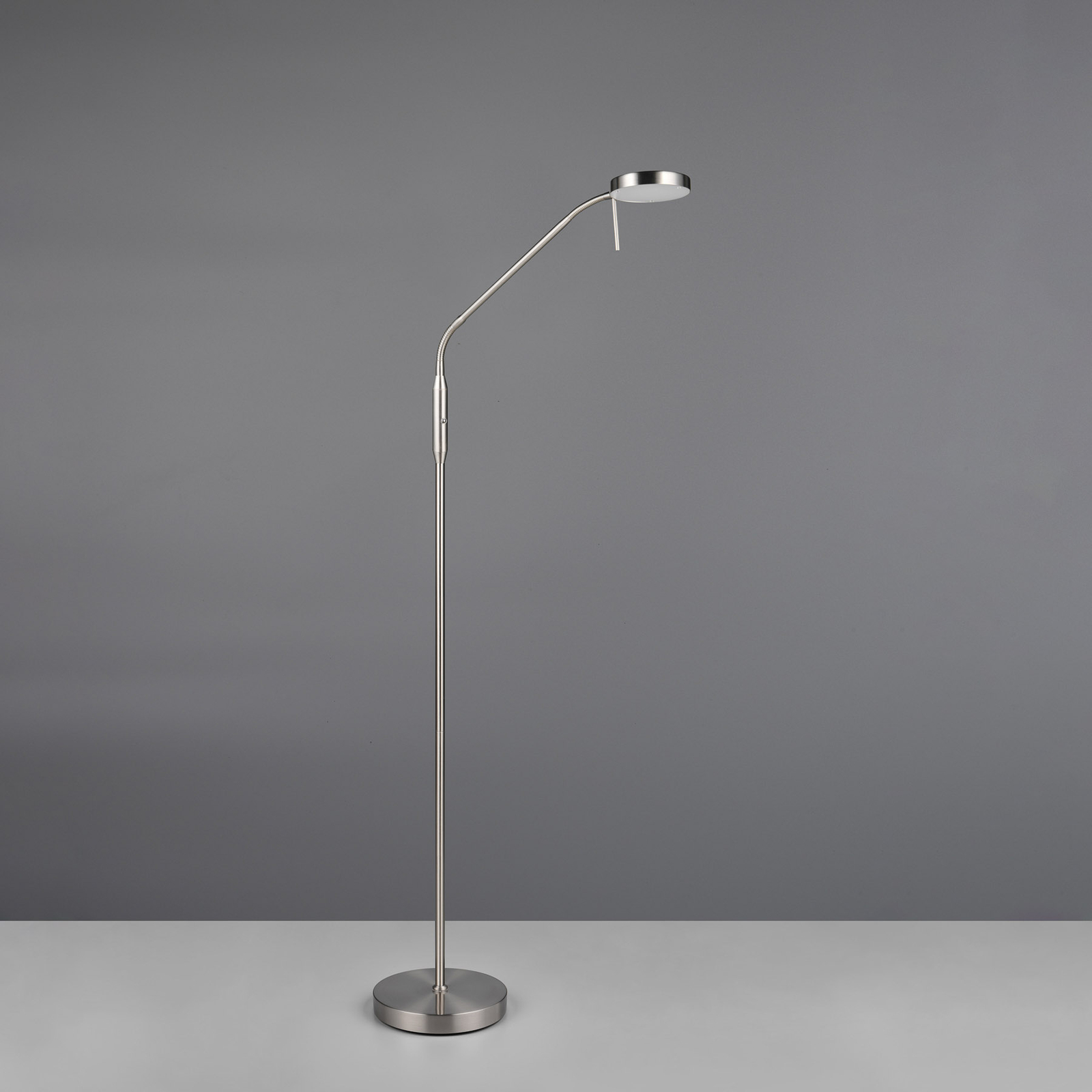 Oppladbar LED-gulvlampe Moreno, matt nikkel, CCT, dimbar