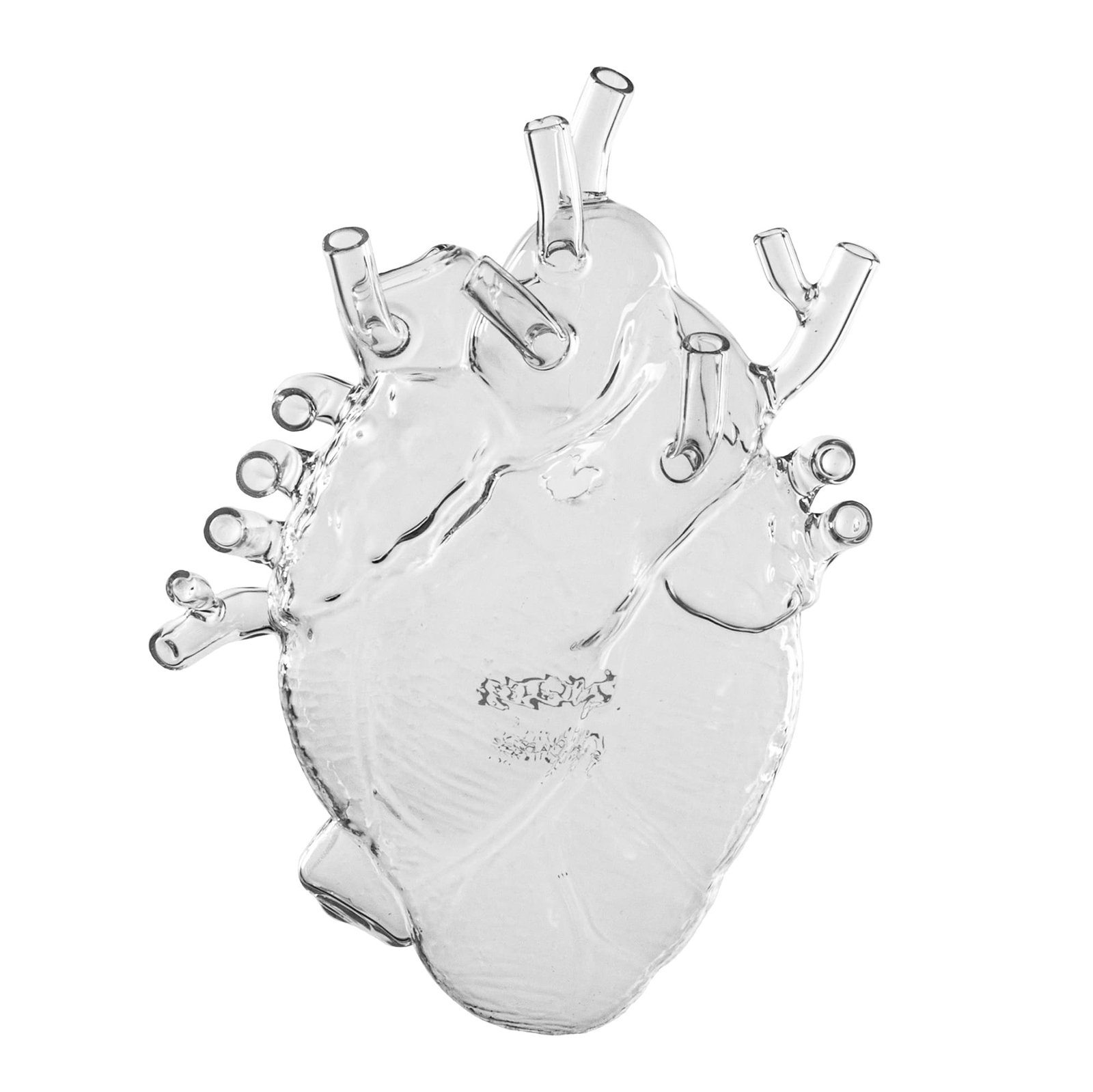 SELETTI vaza Love in Bloom, prozirna, visina 24 cm, srcolik, staklo