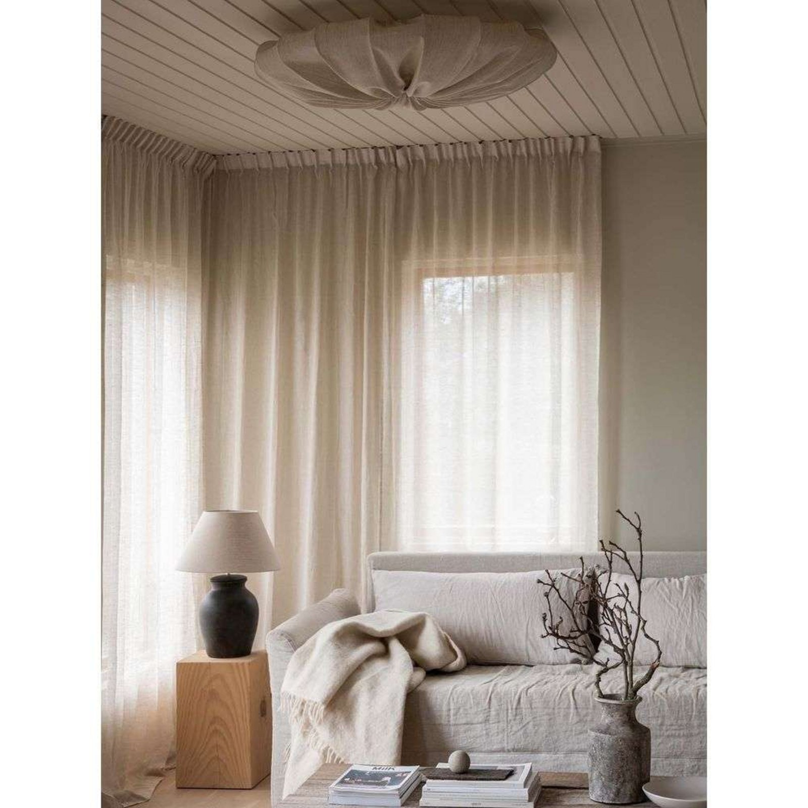 Anna 80 Stropní Lampa Linen Natural - Watt & Veke