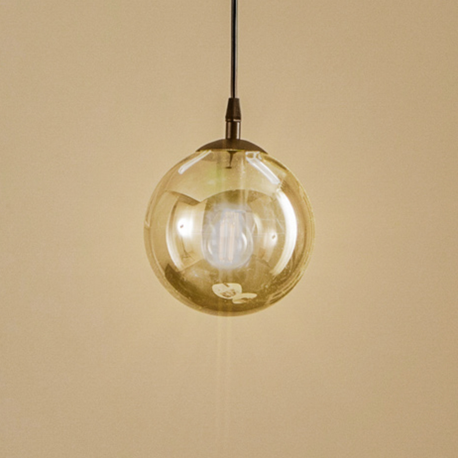 EMIBIG LIGHTING Lampă suspendată Glassy negru grafit sticlă Ø 14 cm E14 - Camera de zi / sufragerie - modern - Metal