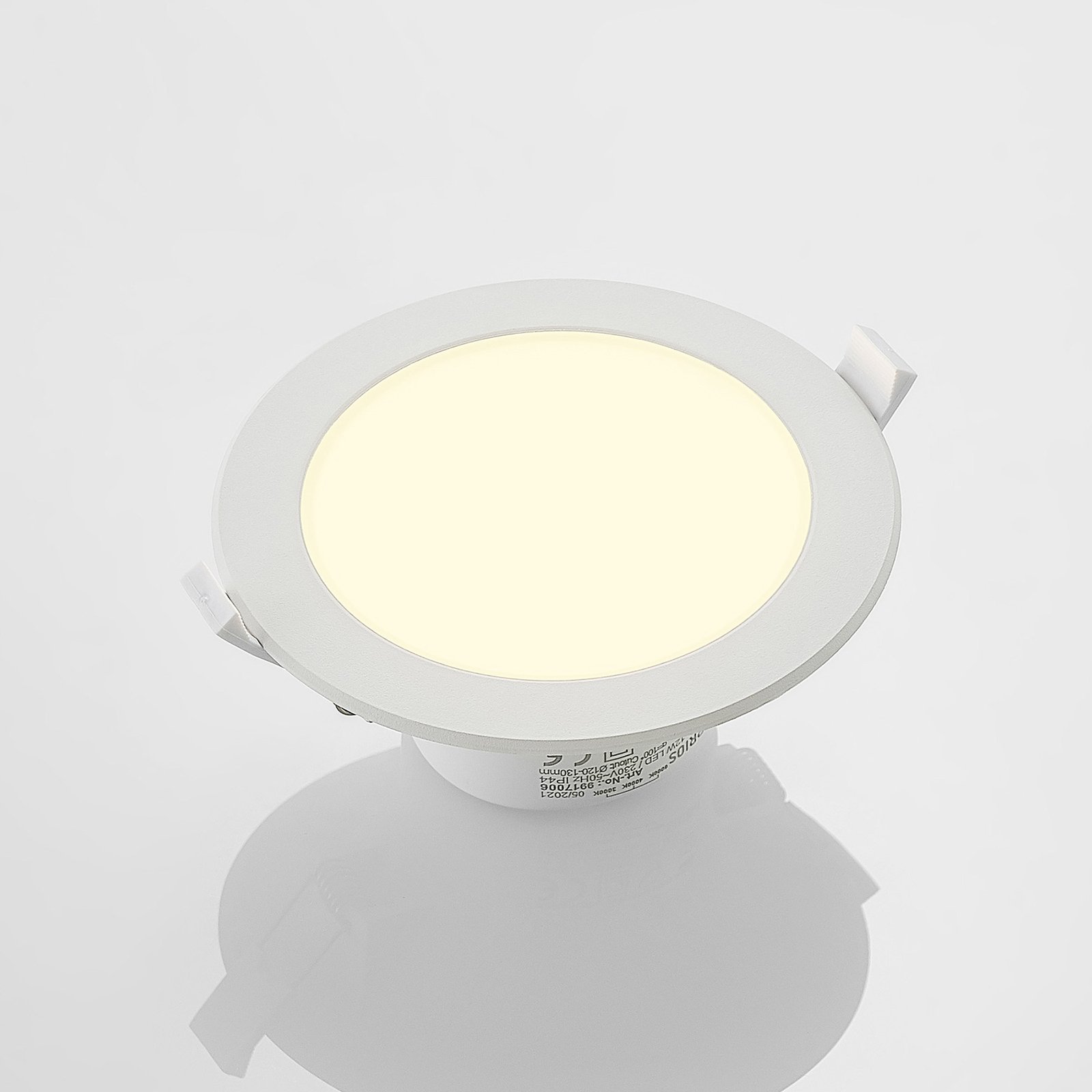 Prios Rida LED recessed spotlight, CCT, 14.5 cm, 12 W