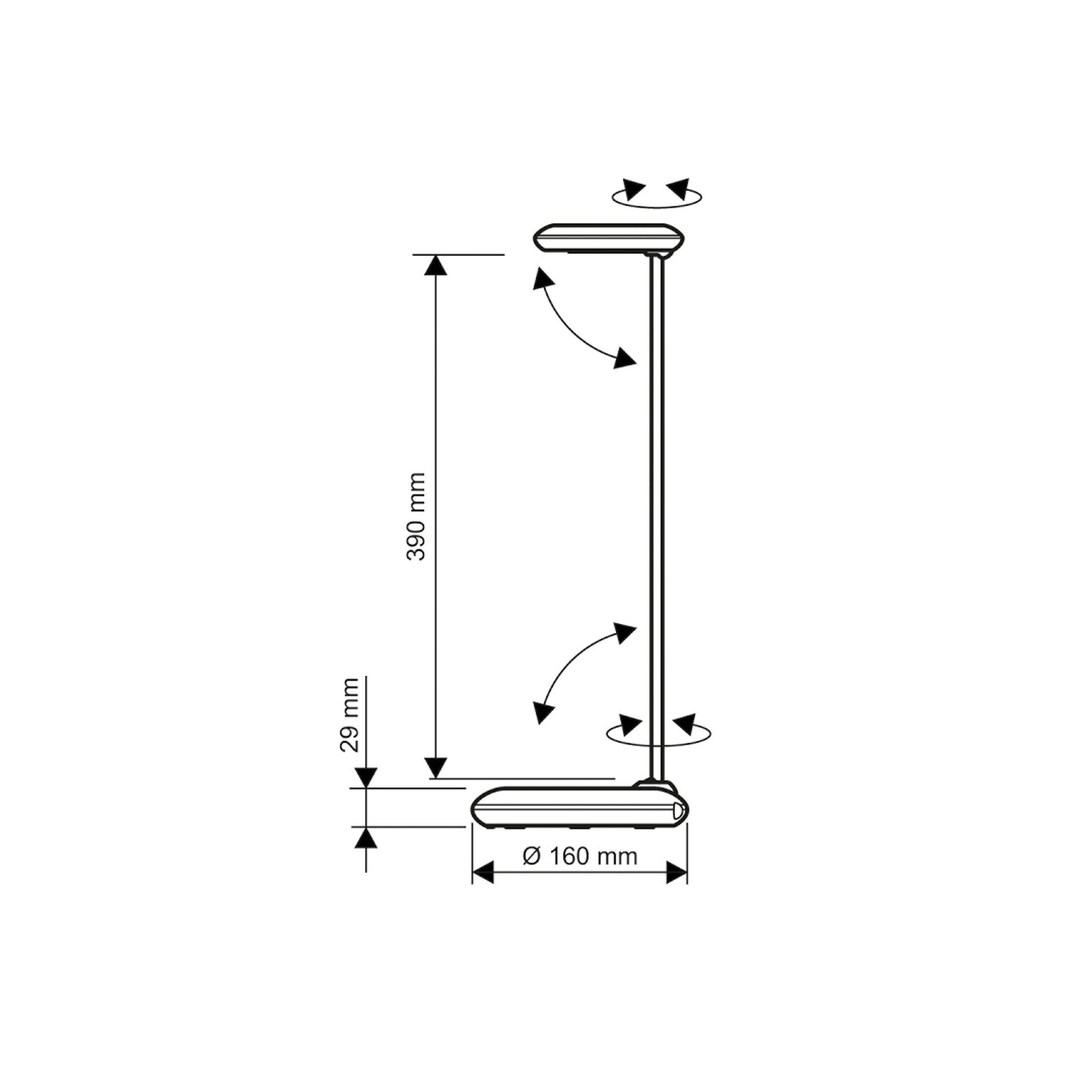 Lámpara de mesa LED MAULstudy, blanca, acero, 49 cm, E27