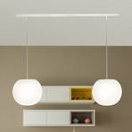 „Casablanca“ pakabinamas šviestuvas „Acai“, baltas, ilgas, 2 lempų, skersmuo 26