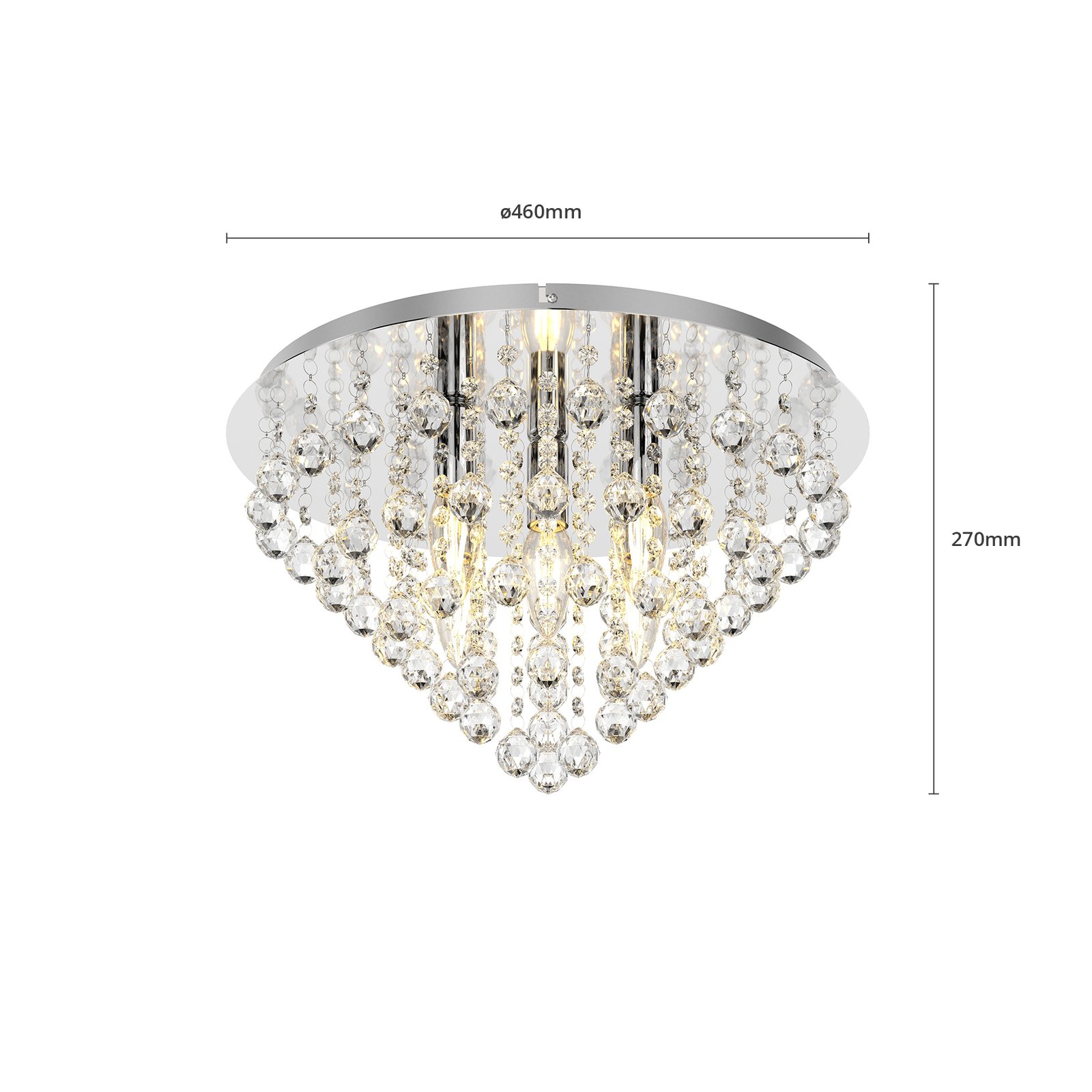 Annica Round Plafond Chrome/Clear - Lindby