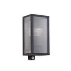 Peldar Fluted Outdoor Wall Lamp w/Sensor Black - Lindby