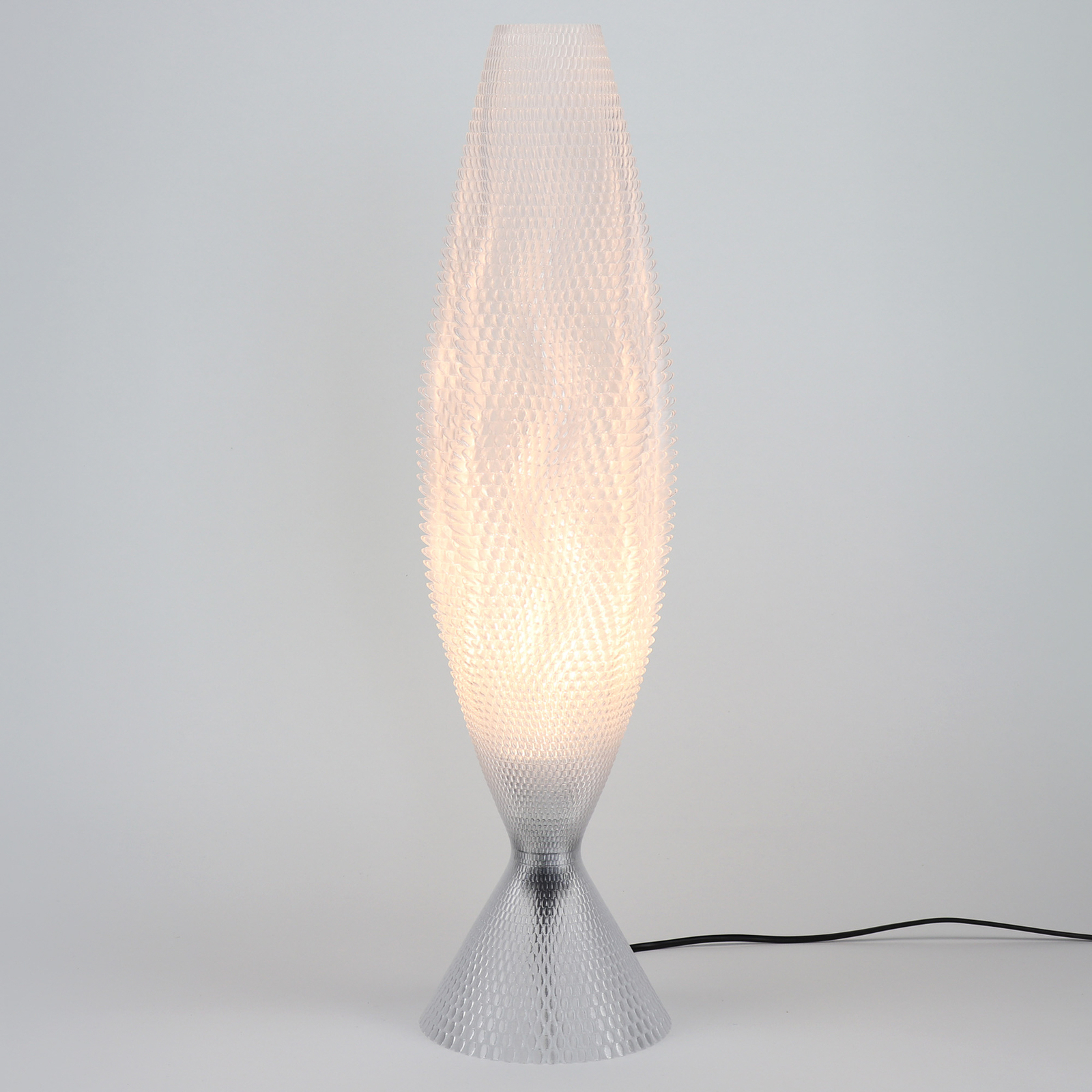 Stolná lampa Koral z biomateriálu, číra 65 cm