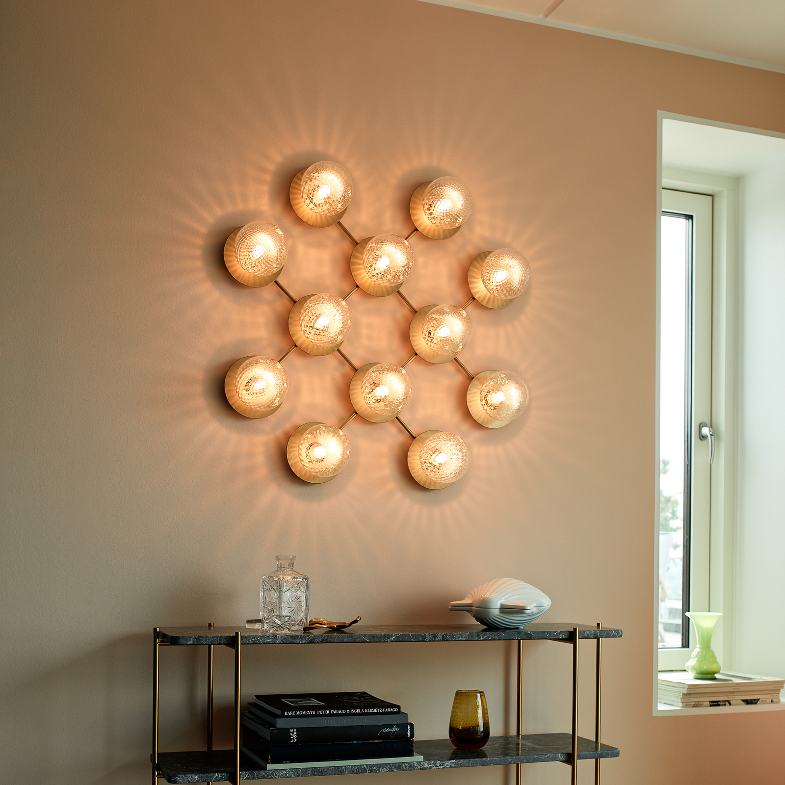 Liila 12 Aplică de Perete/Plafonieră Nordic Gold/Optic Clear - Nuura