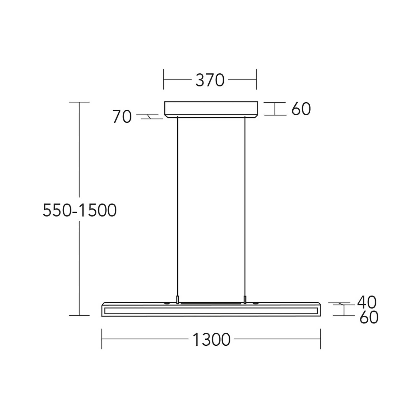 HerzBlut Suspension LED Karl G, bois/pierre, up/down, intensité variable