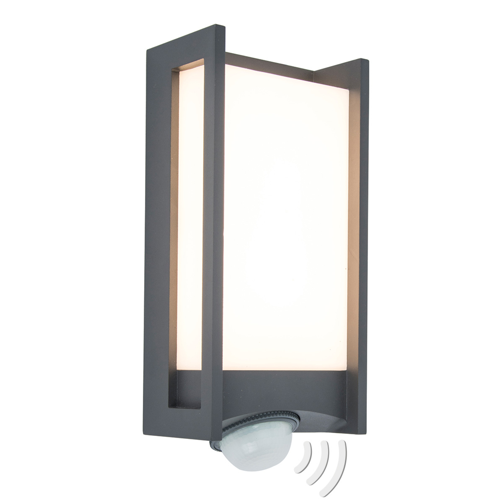 Eco-Light Qubo LED outdoor wall light with motion detector, plastic, 13 W, energy efficiency: A+, W: 11 cm, H: 27 cm