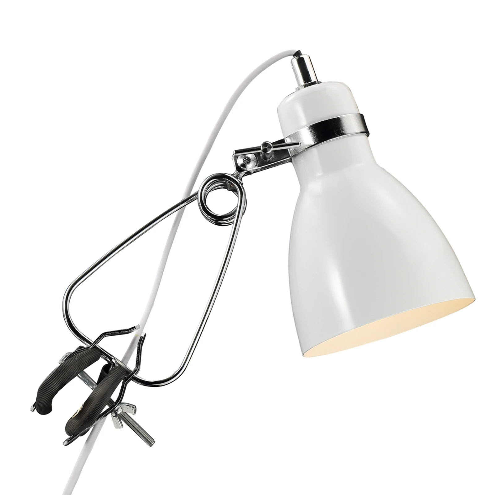 Błyszcząca lampa z klipsem Clone biała